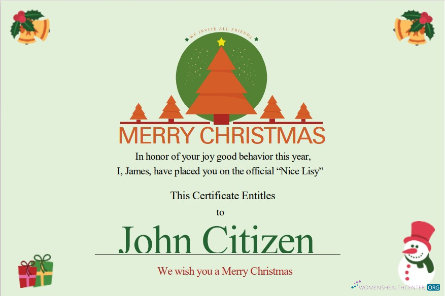 Download USA Christmas Gift cert Photoshop template